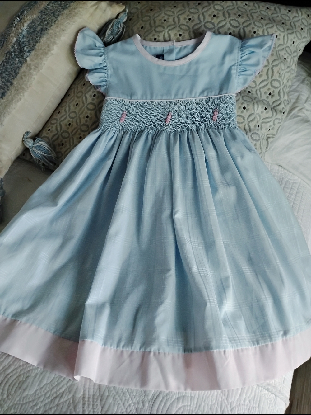 Field Of Grace Boutique Smocked Heirloom Dress Size 6